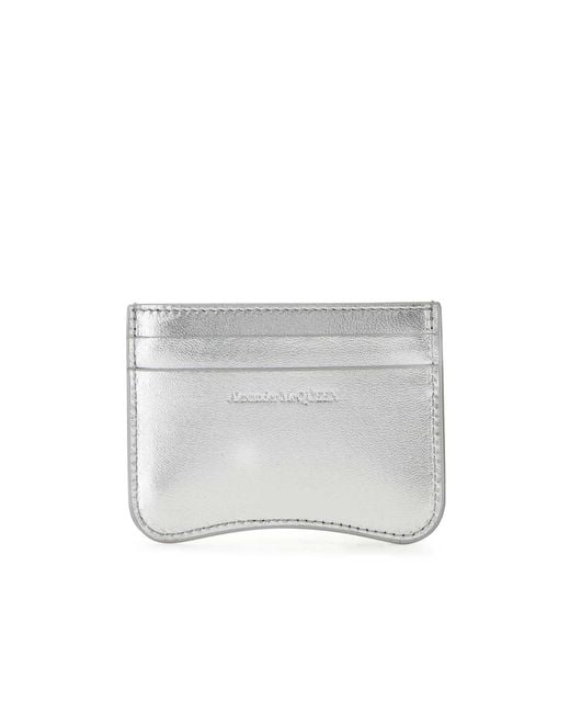 McQueen White Logo Embossed Cardholder