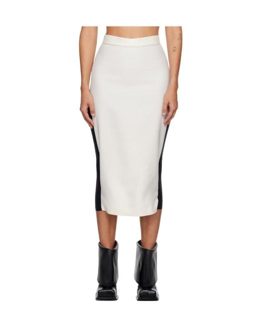 Pushbutton White Color-Blocked Trousers