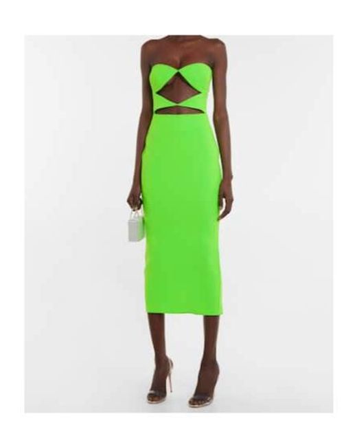 Alex Perry Green Hale Cutout Crêpe Midi Dress
