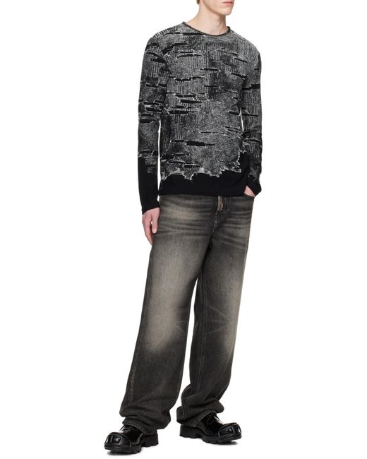 DIESEL Gray K-Cadmo Distressed Jumper for men