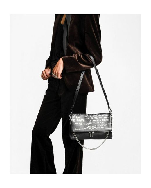 Zadig & Voltaire Black Rocky Ii Graffiti Bag