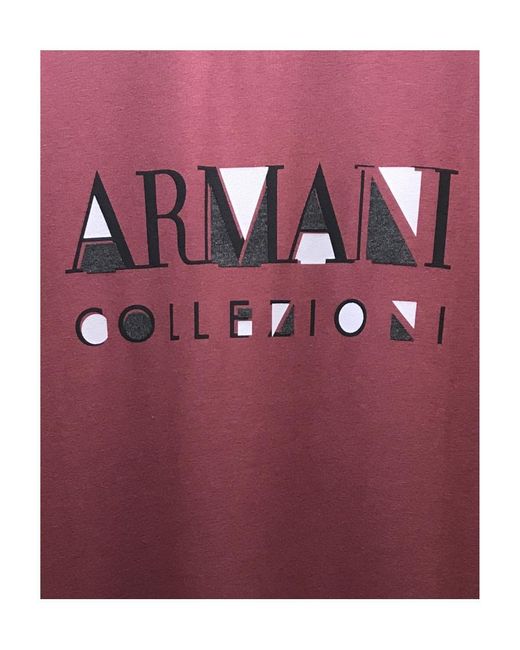 Armani Collezioni Red Logo T-Shirt With Round Neck for men