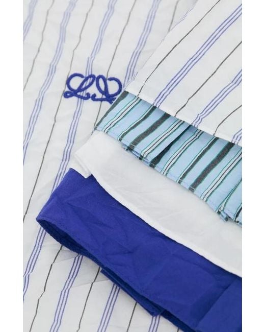Loewe White Striped Short-Sleeve Shirt