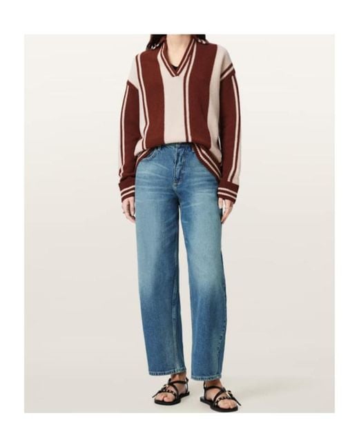 AllSaints Blue Sadie Barrel Leg Denim Jeans