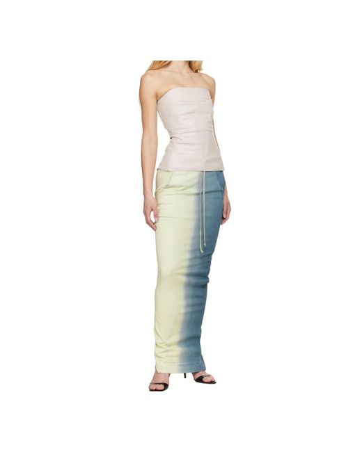 Rick Owens Blue Drawstring Skirt