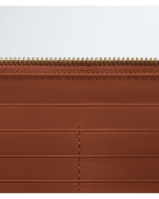 Bottega Veneta Brown Intrecciato Zip-Around Wallet
