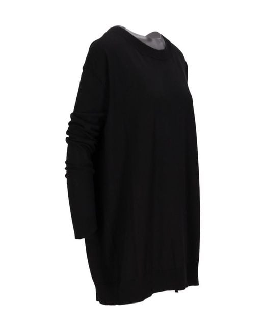 Ann Demeulemeester Black Dropped Shoulder Sweater Cotton