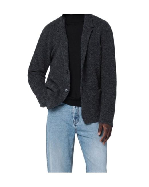Roberto Collina Black Textured Knit Jacket for men