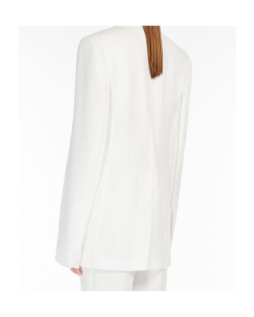 Sportmax White Cera Long-Sleeved Blazer