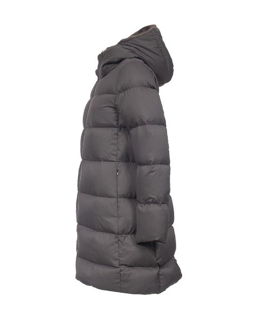 Herno Gray Quilted Zipped Jacket