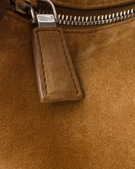 Prada Brown Suede Shoulder Bag for men
