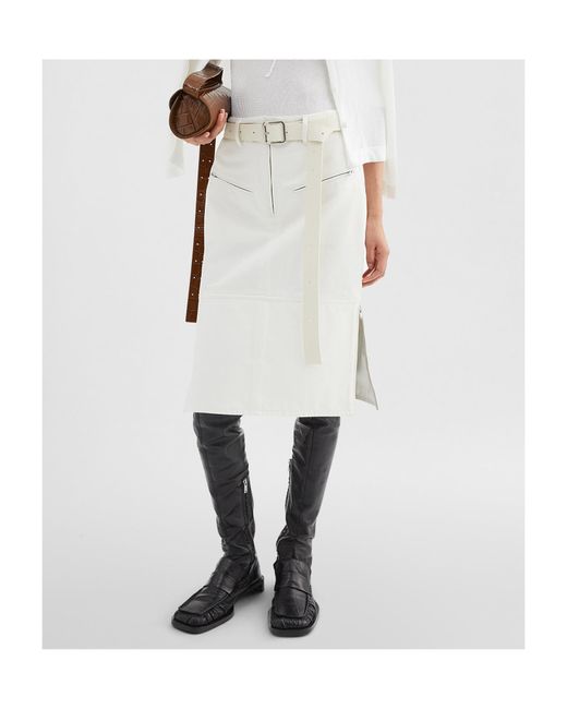 Jil Sander White High-Waist Pencil Skirt
