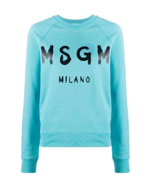 MSGM Blue Logo Hoodie