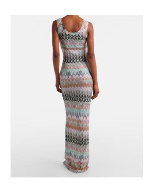 Missoni White Sequin-Knit Metallic Gown