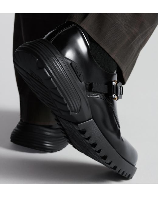 Dior Black Combat Buckled Monk Shoes for men