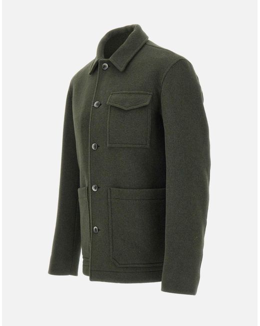 Herno Green Buttoned Field Jacket for men