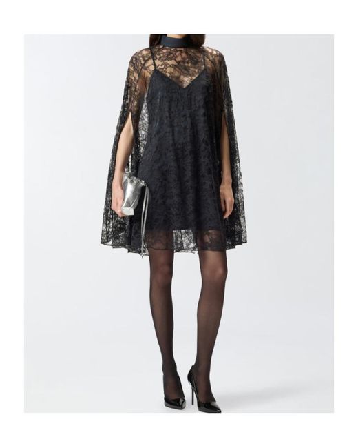 Pinko Black Long-Sleeved Mini Lace Dress