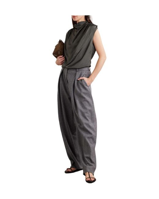 Kallmeyer Gray Penny Draped Satin Top