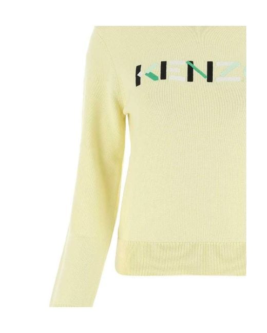 KENZO Yellow Logo-Print Long-Sleeved T-Shirt