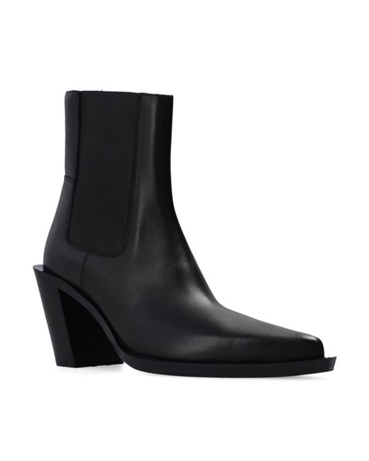 Acne Black Pointed Leather Boots