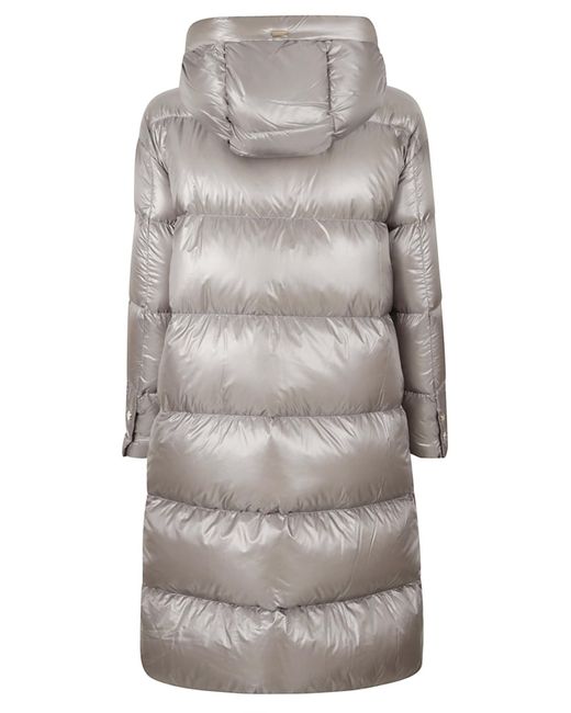 Herno Gray Hooded Down Jacket