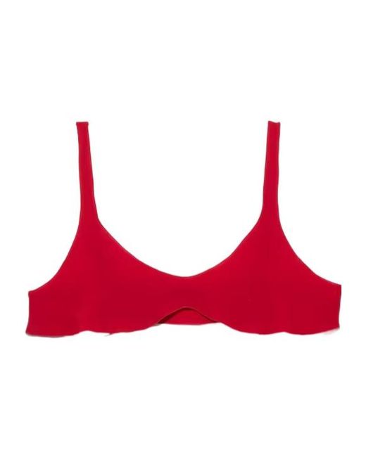 Prada Red Crepe De Chine Top