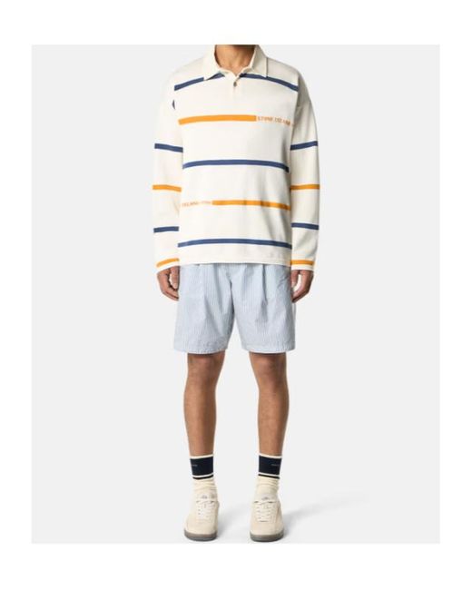 Stone Island Blue Comfort Fit Bermuda Shorts With Nylon Mesh Lining for men