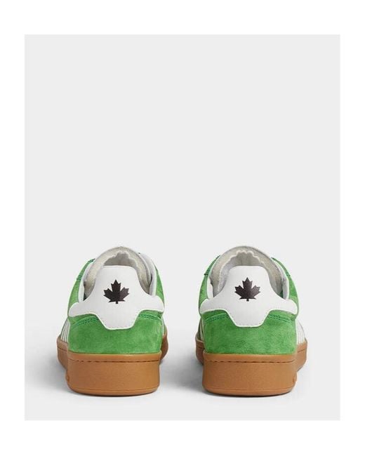 DSquared² Green Striped Suede Trainers