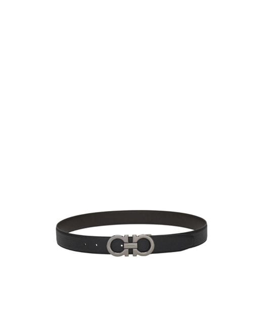 Ferragamo Black Ferragamo Reversible Belt Set for men
