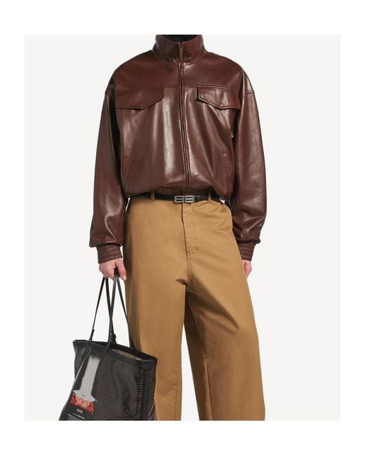 Balenciaga Brown High Collar Bomber for men