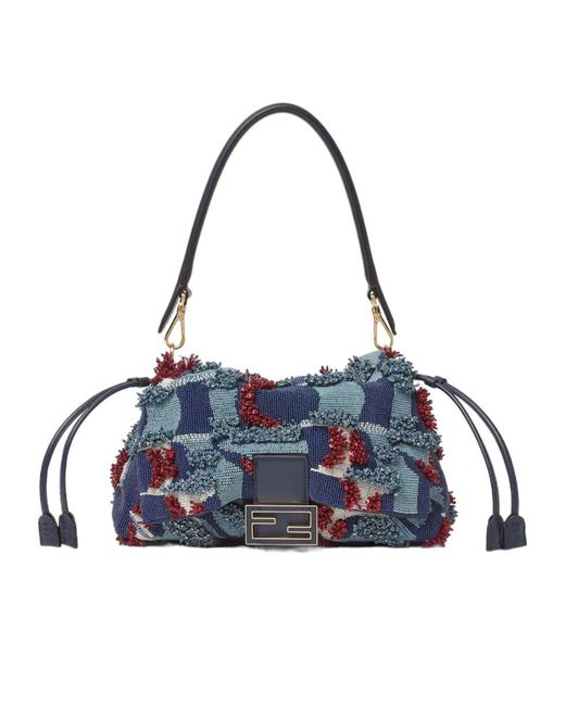Fendi Blue Mamma Baguette Medium