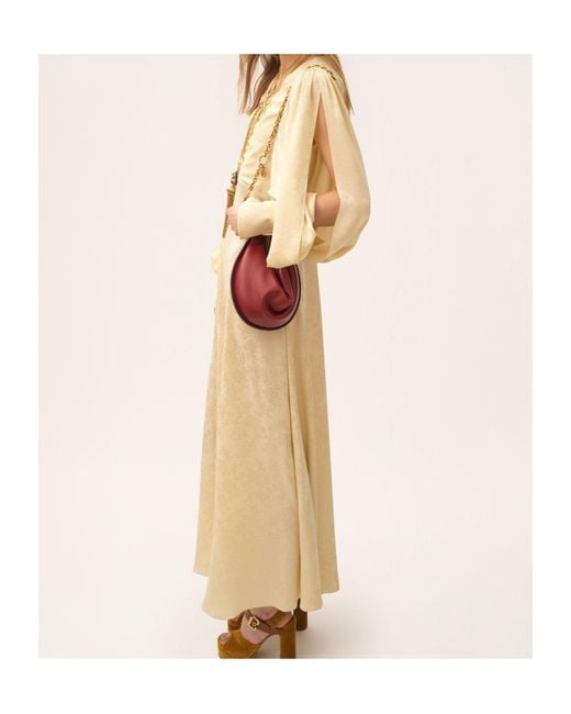 Chloé Natural Chloé Ruched Maxi Dress