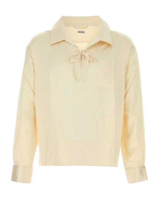 Bode Natural Classic Tie-Neck Relaxed Shirt for men