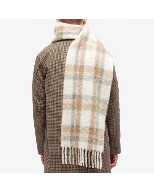 A.P.C. Metallic Checked Fringe-Detail Scarf