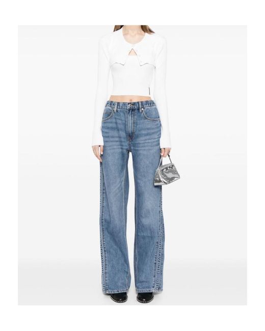 Alexander Wang White Cropped Knit Top