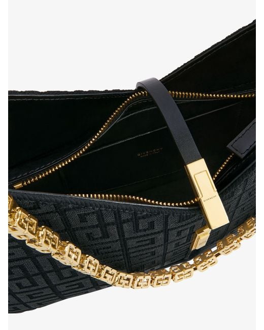 Givenchy Black Logo Embroidered Cut Out Small Shoulder Bag