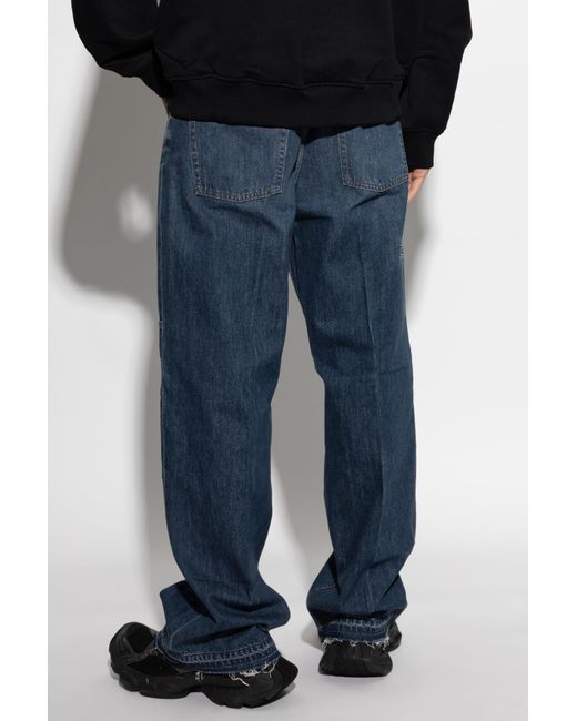 Helmut Lang Blue Vintage Effect Jeans for men