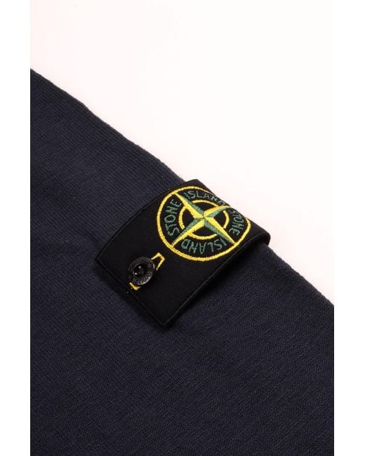 Stone Island Blue Logo Patch Crewneck Knitted Jumper for men