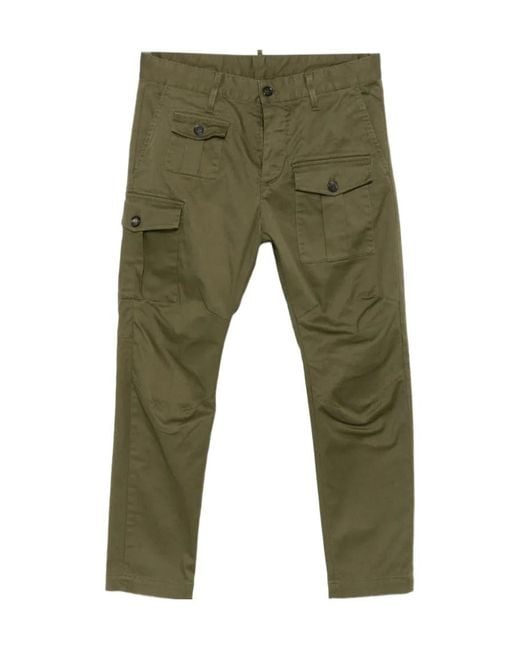 DSquared² Green Slim Cargo Pants for men