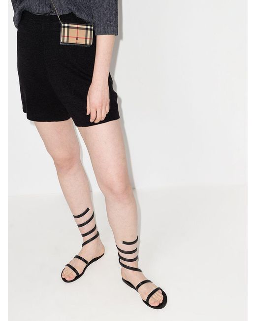 Ancient Greek Sandals Metallic Ofis Ankle Strapped Sandals