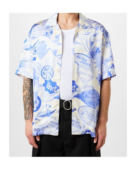Jil Sander Blue Printed Shirt for men