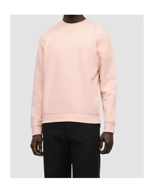 Boss Pink Crew Neck Long-Sleeved Sweatshirt for men
