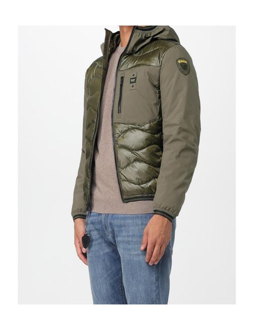 Blauer Usa Green Blauer Zip-Up Hooded Jacket for men