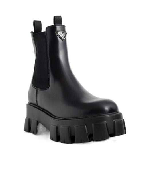 Prada Black Round-Head Short Boots