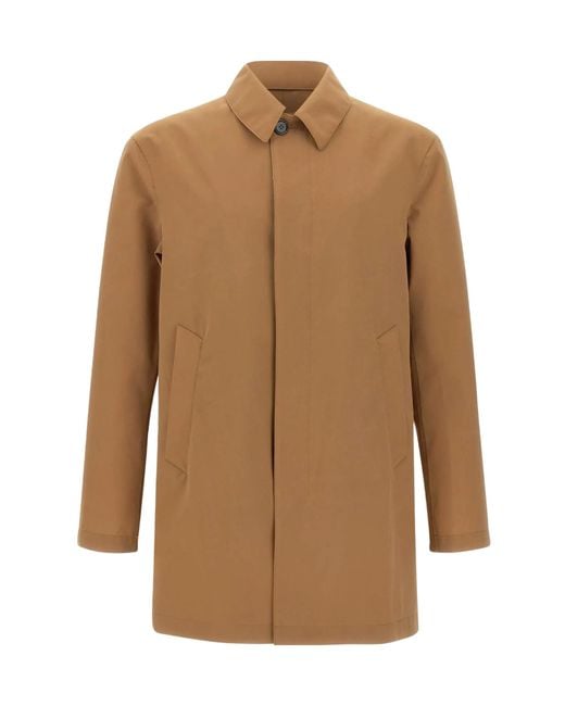 Peuterey Brown Single-Breasted Coat for men