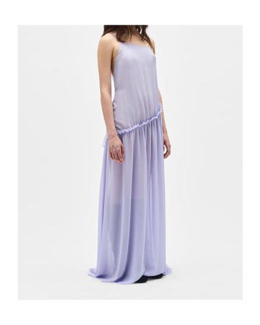 Ann Demeulemeester Purple Neta Long Deconstructed Dress
