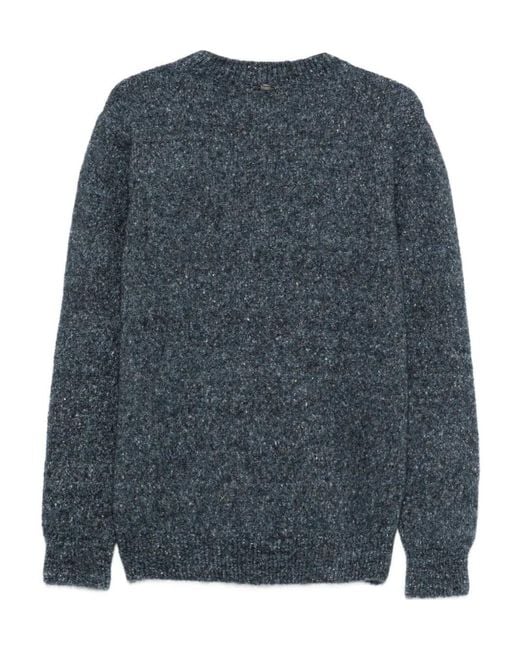 Herno Blue Crew-Neck Sweater for men