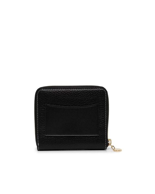 Stella McCartney Black Logo Detailed Zip-Up Card Holder