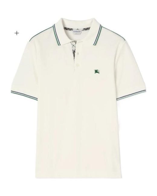 Burberry White Tennis Polo Shirt for men