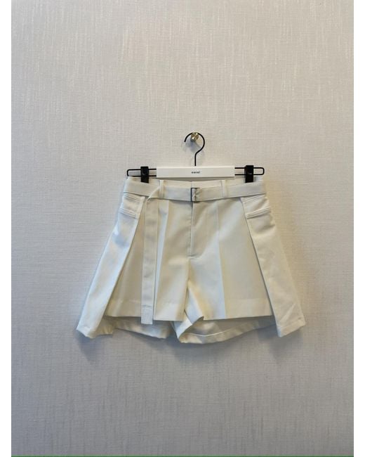 Sacai White Wool Insert Shorts